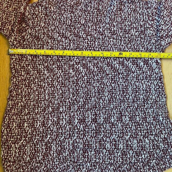 Cozy LA Hearts Small Maroon/White Knitted Relaxed Fit Hoodie - Picture 6 of 6